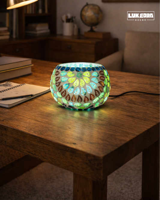 LeafGlow Mosaic Table Lamp