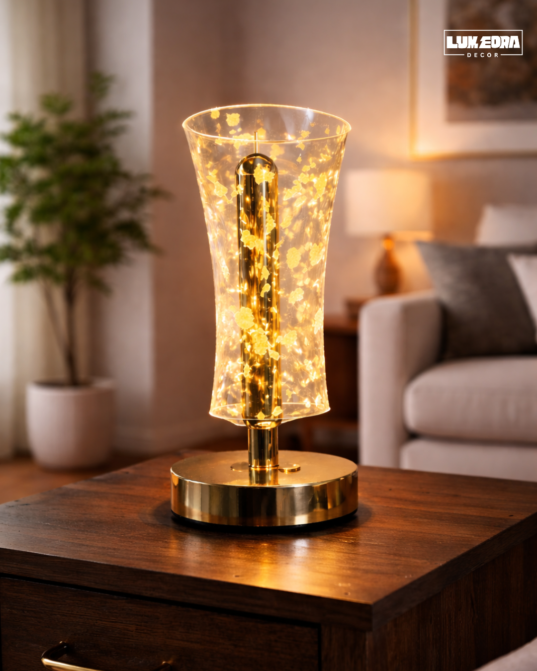 Golden Crystal Glow Table Lamp