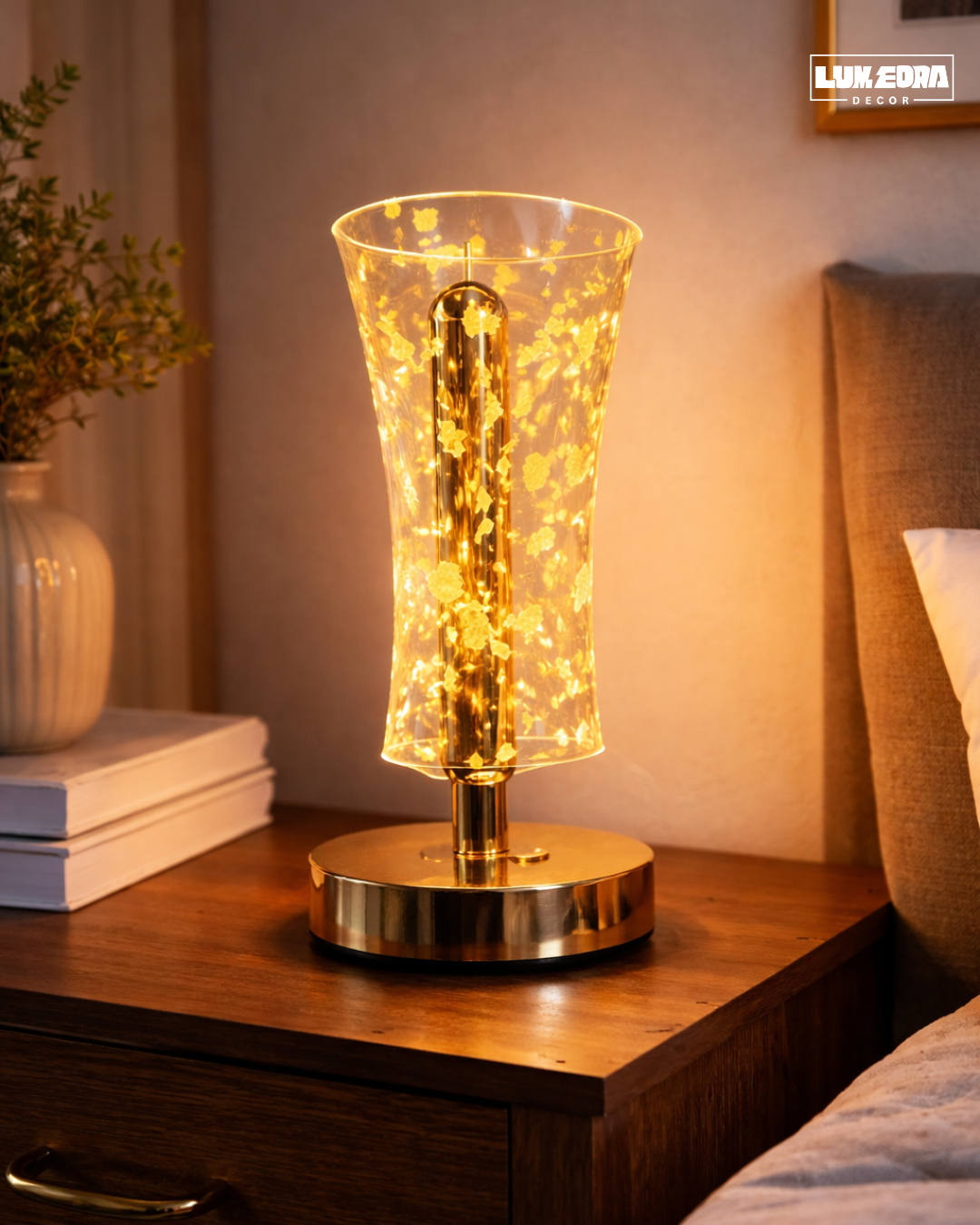 Golden Crystal Glow Table Lamp