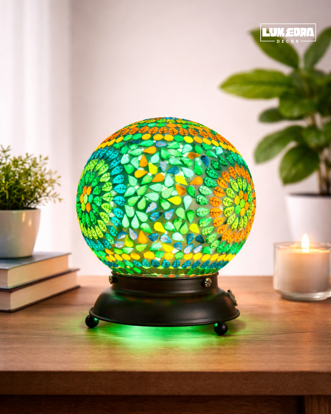 Mosaic Glow Sphere Table Lamp