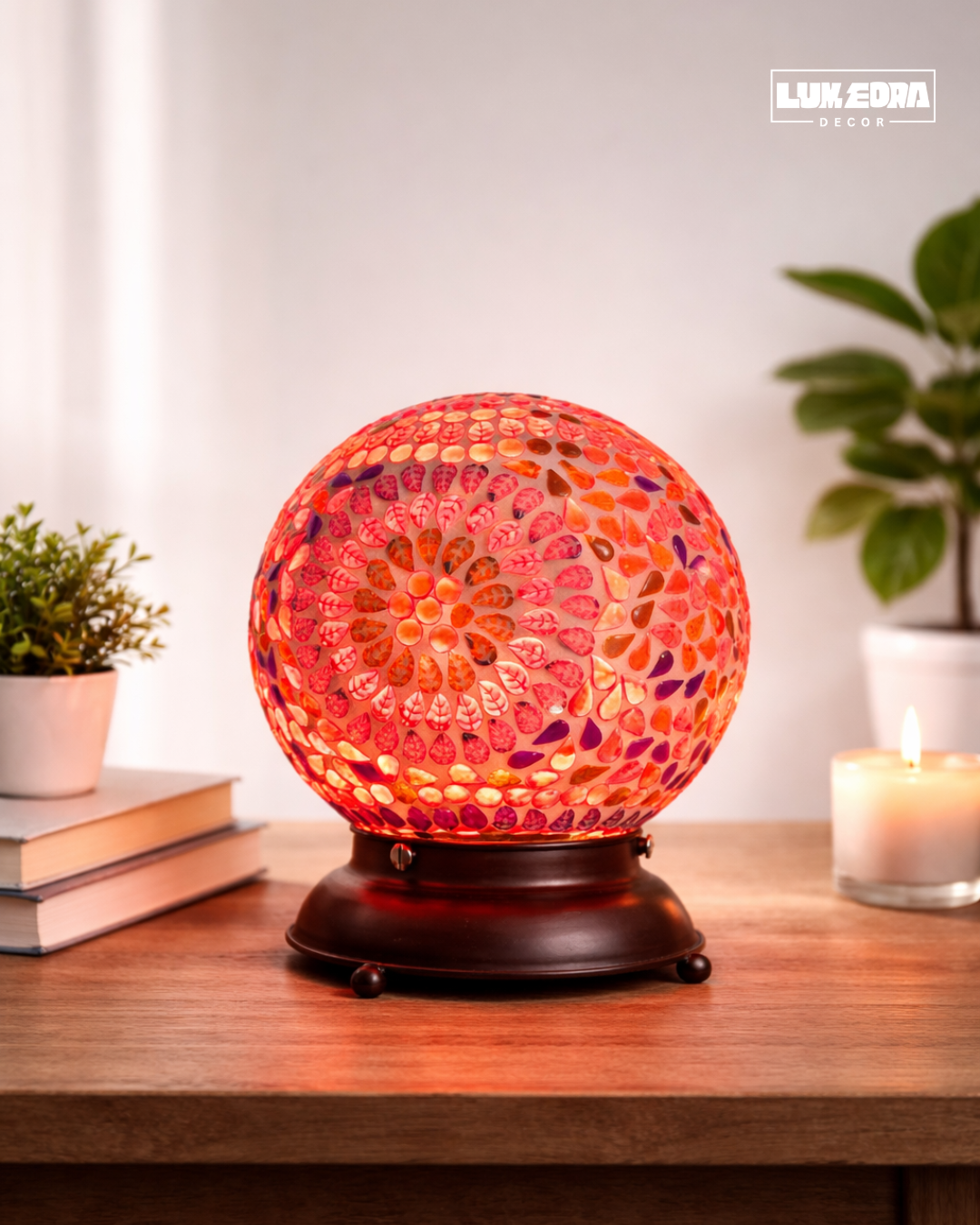 Mosaic Glow Sphere Table Lamp