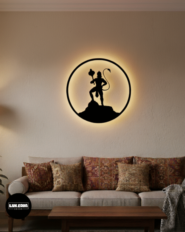 Hanuman Circular Backlit Wall Art